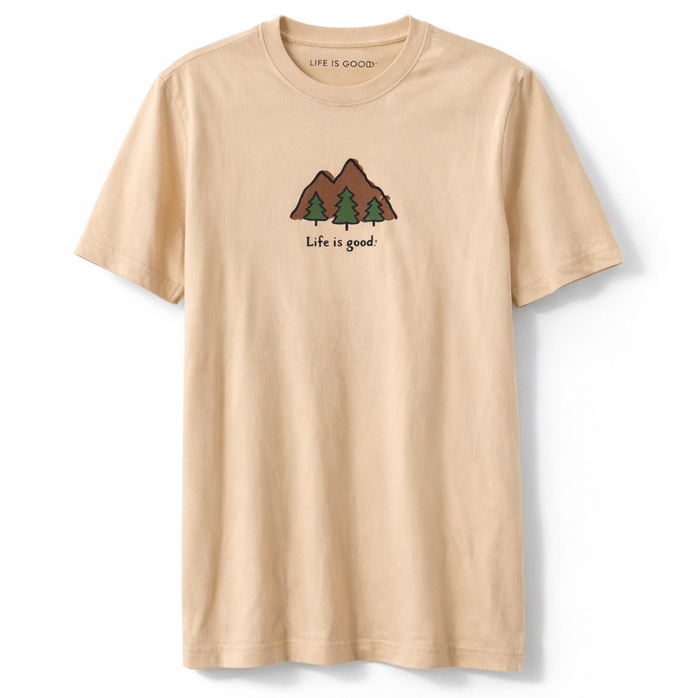Life Is Good Mountains Graphic Tee Putty Beige Size M